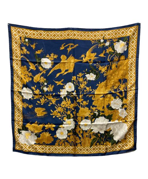 GUCCI（グッチ）GUCCI (グッチ) シルクスカーフ ネイビーの古着・服飾アイテム