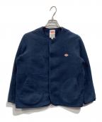 DANTONダントン）の古着「ノーカラーフリースジャケット」｜ネイビー