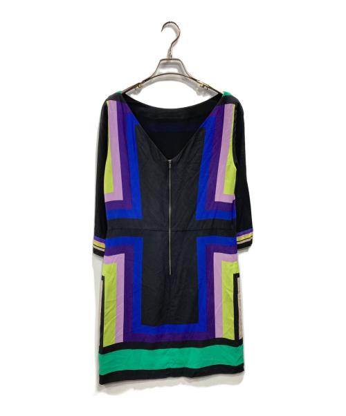 DIANE VON FURSTENBERG（ダイアンフォンファステンバーグ）DIANE VON FURSTENBERG (ダイアンフォンファステンバーグ) シルクワンピース ブラック サイズ:6の古着・服飾アイテム