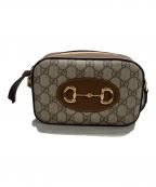 GUCCIグッチ）の古着「ホースビットショルダーバッグ」｜ブラウン