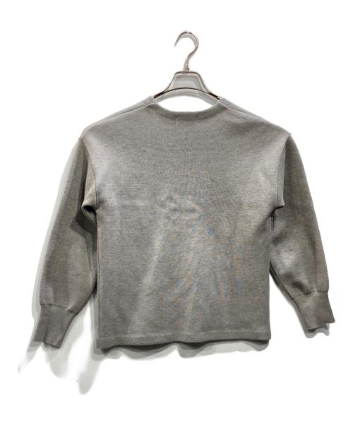 SOLAMONAT（ソラモナ）SOLAMONAT (ソラモナ) ウエハースニット ノーカラージャケット 杢グレー サイズ:Fの古着・服飾アイテム