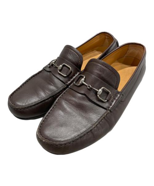 GUCCI（グッチ）GUCCI (グッチ) ビットローファー ブラウン サイズ:8　1/2の古着・服飾アイテム