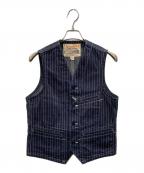 SUGAR CANEシュガーケーン）の古着「9oz. WABASH STRIPE WORK VEST」｜ネイビー