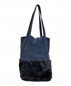 OWEN BARRYオーエンバリー）の古着「シープスキン ムートン トートバッグ」｜ネイビー