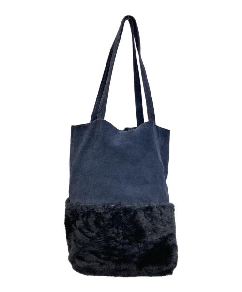 OWEN BARRY（オーエンバリー）OWEN BARRY (オーエンバリー) シープスキン ムートン トートバッグ ネイビーの古着・服飾アイテム