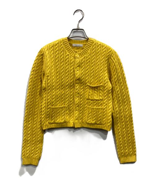 MACPHEE（マカフィー）MACPHEE (マカフィー) ハイブリットコットンケーブル クルーネックカーディガン イエロー サイズ:Sの古着・服飾アイテム