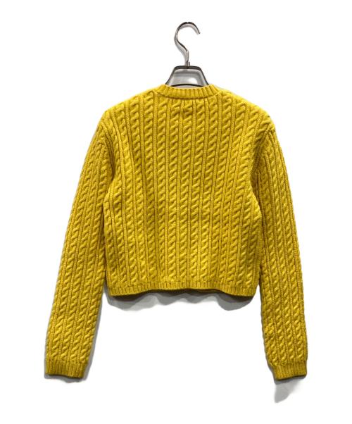 MACPHEE（マカフィー）MACPHEE (マカフィー) ハイブリットコットンケーブル クルーネックカーディガン イエロー サイズ:Sの古着・服飾アイテム