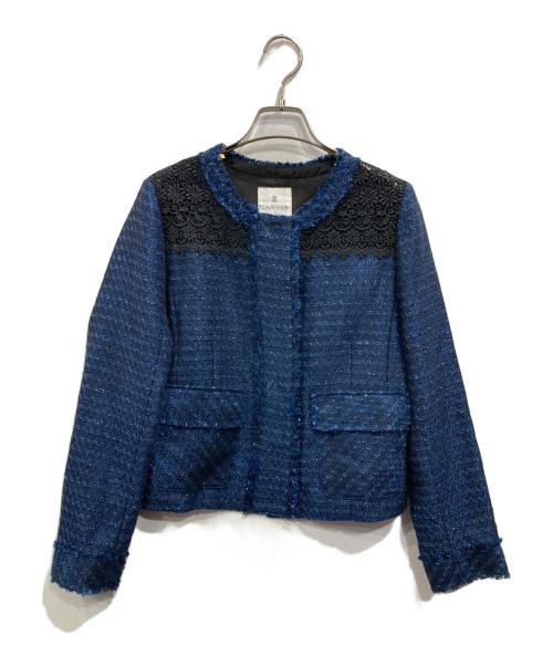 LANVIN en Bleu（ランバンオンブルー）LANVIN en Bleu (ランバンオンブルー) ツイードセットアップ ネイビー サイズ:38の古着・服飾アイテム