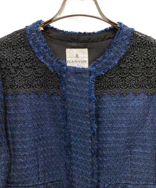 LANVIN en Bleu（ランバンオンブルー）LANVIN en Bleu (ランバンオンブルー) ツイードセットアップ ネイビー サイズ:38の古着・服飾アイテム