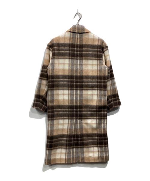heliopole（エリオポール）heliopole (エリオポール) MANTECOシャギーチェックコート ブラウン サイズ:Ｓの古着・服飾アイテム