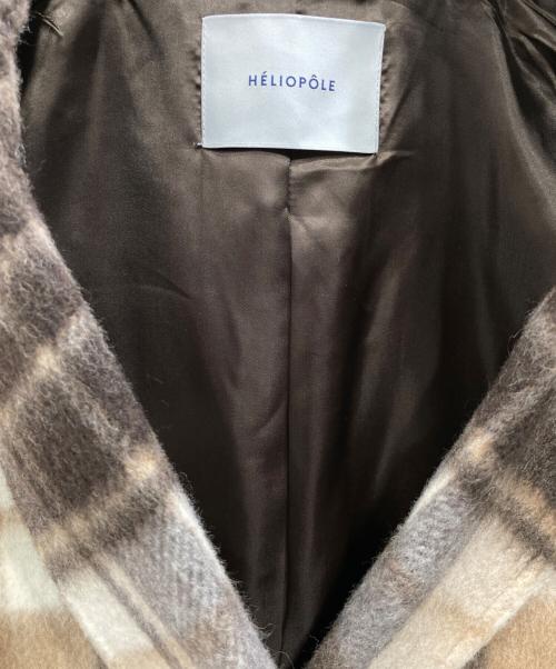heliopole（エリオポール）heliopole (エリオポール) MANTECOシャギーチェックコート ブラウン サイズ:Ｓの古着・服飾アイテム