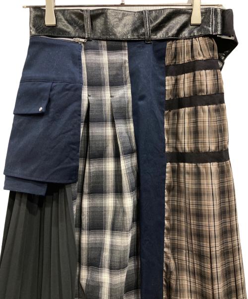 UNITED TOKYO（ユナイテッドトーキョー）UNITED TOKYO (ユナイテッドトーキョー) チェックブロッキングスカート ネイビー サイズ:Sの古着・服飾アイテム