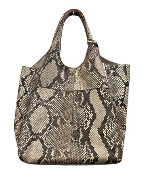 HIROFU（ヒロフ）HIROFU (ヒロフ) パイソントートバッグ ベージュの古着・服飾アイテム
