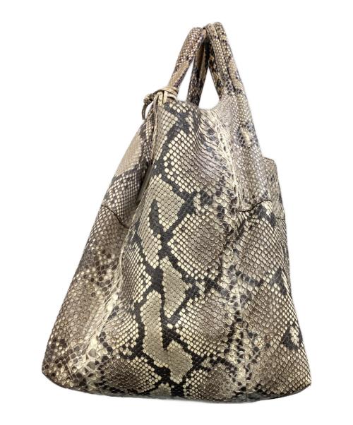 HIROFU（ヒロフ）HIROFU (ヒロフ) パイソントートバッグ ベージュの古着・服飾アイテム
