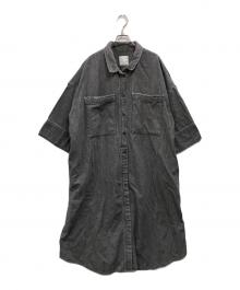 GENE HEAVENS（ジーンヘブンズ）の古着「FRINGE POCKET DENIM SHIRT DRESS」｜グレー