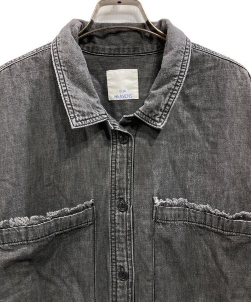 GENE HEAVENS（ジーンヘブンズ）GENE HEAVENS (ジーンヘブンズ) FRINGE POCKET DENIM SHIRT DRESS グレー サイズ:Freeの古着・服飾アイテム
