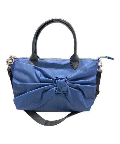 LANVIN en Bleu（ランバンオンブルー）LANVIN en Bleu (ランバンオンブルー) リボンハンドバッグ ネイビーの古着・服飾アイテム