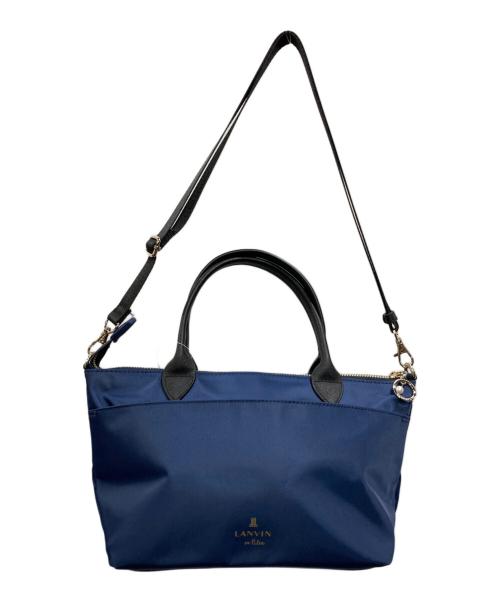 LANVIN en Bleu（ランバンオンブルー）LANVIN en Bleu (ランバンオンブルー) リボンハンドバッグ ネイビーの古着・服飾アイテム