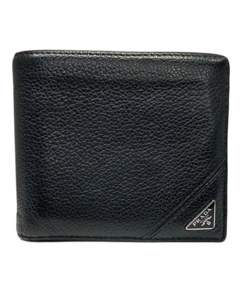 PRADA（プラダ）PRADA (プラダ) 2つ折り財布 ブラックの古着・服飾アイテム