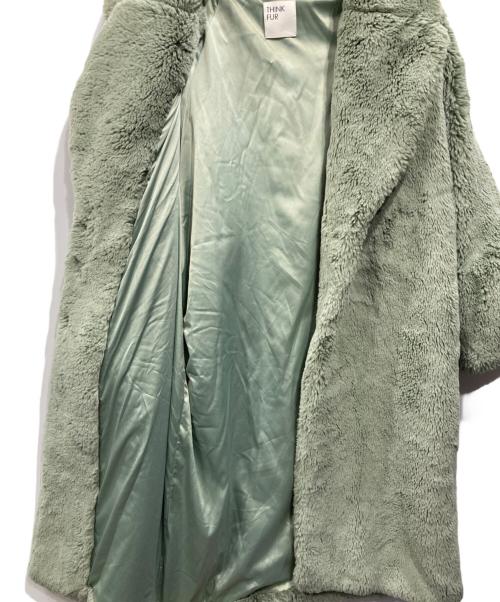 THINK FUR（シンクファー）THINK FUR (シンクファー) フェイクファーコート グリーン サイズ:Mの古着・服飾アイテム