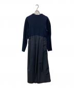 ELENDEEKエレンディーク）の古着「TUCK VOLUME F&F OP」｜ネイビー