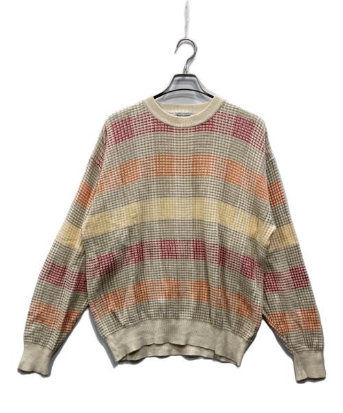 Burberry's（バーバリー）Burberry's (バーバリーズ) チェック柄クルーネックニット アイボリー サイズ:LYの古着・服飾アイテム