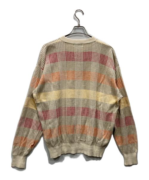 Burberry's（バーバリー）Burberry's (バーバリーズ) チェック柄クルーネックニット アイボリー サイズ:LYの古着・服飾アイテム