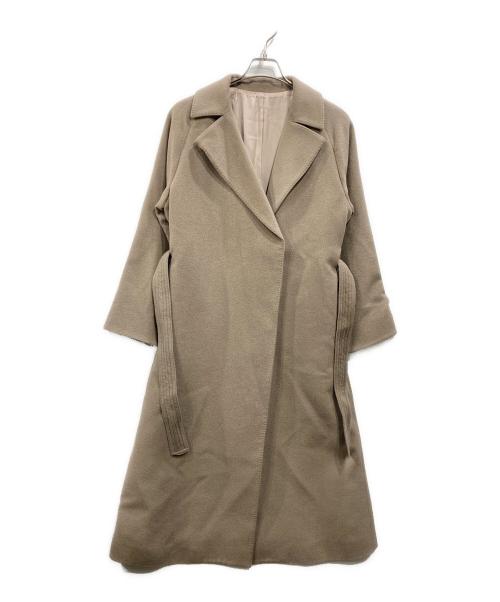 K.T KIYOKO TAKASE（ケーティー キヨコタカセ）K.T KIYOKO TAKASE (ケーティー キヨコタカセ) アンゴラウール コンバーチブルロングコート ベージュ サイズ:11の古着・服飾アイテム