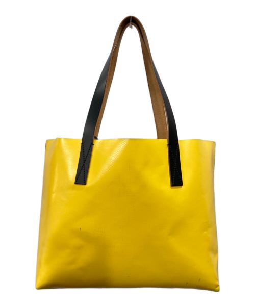 MARNI（マルニ）MARNI (マルニ) ORCHIDSプリント PVCショッピングバッグ ホワイト×イエローの古着・服飾アイテム