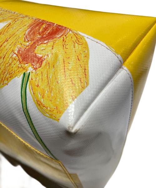 MARNI（マルニ）MARNI (マルニ) ORCHIDSプリント PVCショッピングバッグ ホワイト×イエローの古着・服飾アイテム