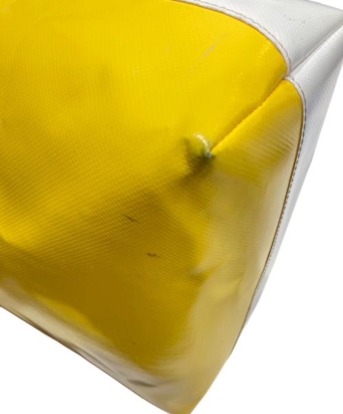 MARNI（マルニ）MARNI (マルニ) ORCHIDSプリント PVCショッピングバッグ ホワイト×イエローの古着・服飾アイテム