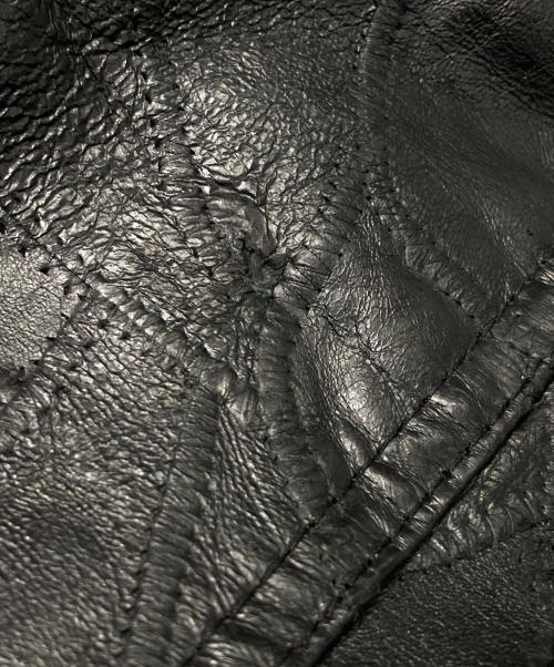 USED（ユーズド）USED (ユーズド) パッチワークレザージャケット ブラック サイズ:Mの古着・服飾アイテム