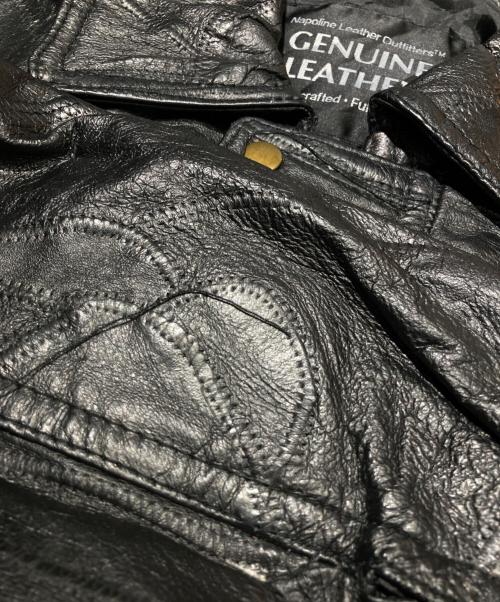 USED（ユーズド）USED (ユーズド) パッチワークレザージャケット ブラック サイズ:Mの古着・服飾アイテム