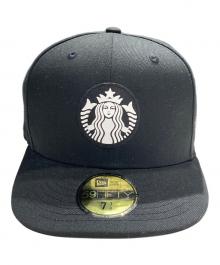 New Era×STARBUCKS COFFEE（ニューエラ×スターバックスコーヒー）の古着「キャップ」｜ブラック