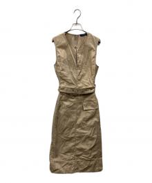 POLO RALPH LAUREN（ポロ・ラルフローレン）の古着「ノースリーブワンピース」｜ベージュ