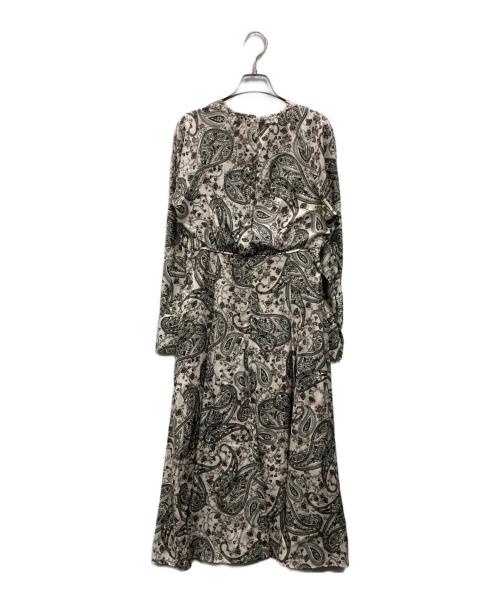 ANAYI（アナイ）ANAYI (アナイ) ペイズリー柄ロングワンピース ベージュ×グリーン サイズ:36の古着・服飾アイテム