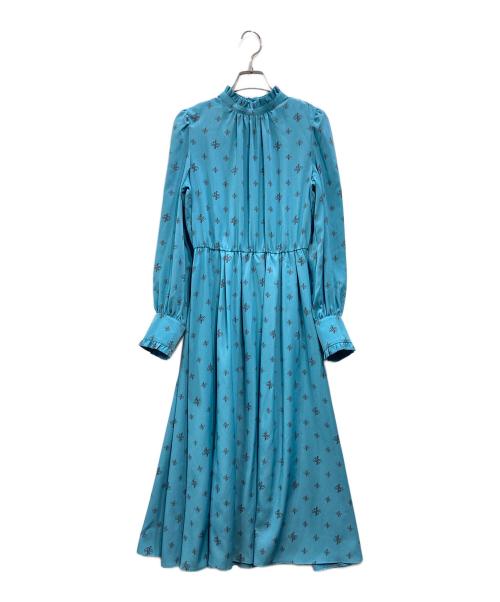 ANAYI（アナイ）ANAYI (アナイ) アナグラムドットプリントフリルワンピース ブルー サイズ:38の古着・服飾アイテム
