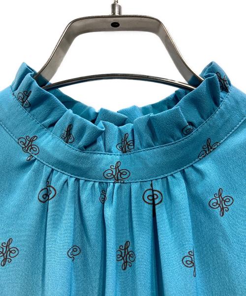 ANAYI（アナイ）ANAYI (アナイ) アナグラムドットプリントフリルワンピース ブルー サイズ:38の古着・服飾アイテム
