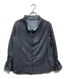 UNITED ARROWS TOKYO（ユナイテッドアローズトウキョウ）の古着「フリルカラーフレアスリーブ ブラウス」｜ネイビー