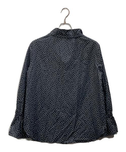 UNITED ARROWS TOKYO（ユナイテッドアローズトウキョウ）UNITED ARROWS TOKYO (ユナイテッドアローズトウキョウ) フリルカラーフレアスリーブ ブラウス ネイビー サイズ:Freeの古着・服飾アイテム