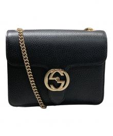 GUCCI（グッチ）の古着「インターロッキングG ショルダーバッグ」｜ブラック