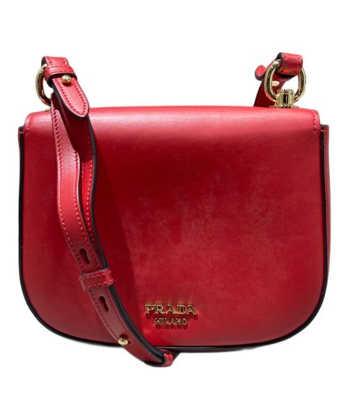 PRADA（プラダ）PRADA (プラダ) Saddle Shoulder Bag レッド サイズ:-の古着・服飾アイテム