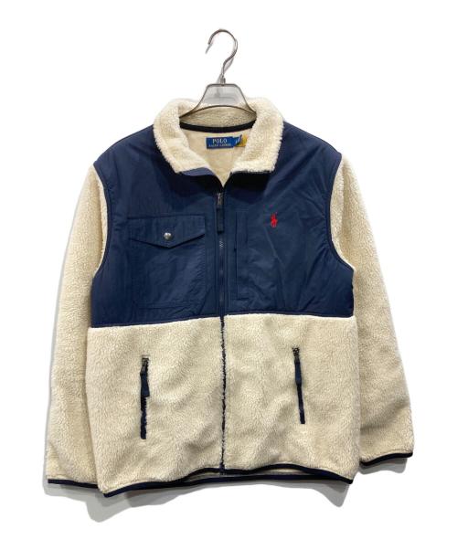 POLO RALPH LAUREN（ポロ・ラルフローレン）POLO RALPH LAUREN (ポロ・ラルフローレン) フリースジャケット アイボリー サイズ:Lの古着・服飾アイテム