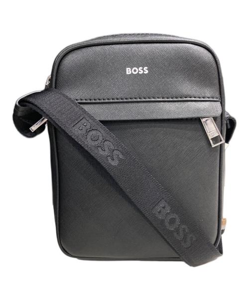 BOSS（ボス）BOSS (ボス) レポーターバッグ シグネチャーストライプ＆ロゴディテール ブラックの古着・服飾アイテム