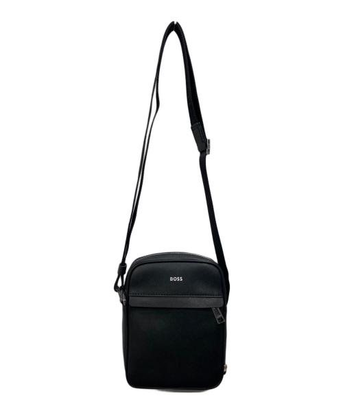 BOSS（ボス）BOSS (ボス) レポーターバッグ シグネチャーストライプ＆ロゴディテール ブラックの古着・服飾アイテム