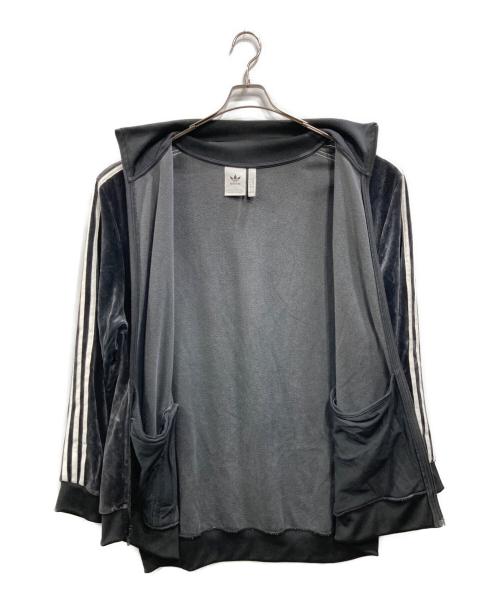 adidas Originals（アディダスオリジナル）adidas originals (アディダスオリジナル) ベロアトラックジャケット ブラック サイズ:2XLの古着・服飾アイテム