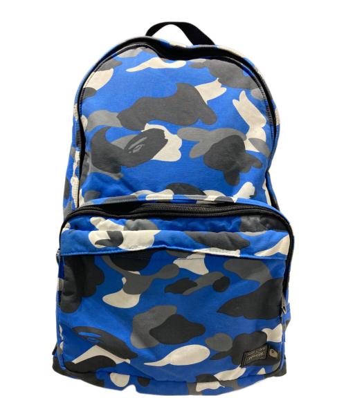 PORTER（ポーター）PORTER (ポーター) A BATHING APE (ア ベイシング エイプ) カモ柄デイパック ブルー サイズ:-の古着・服飾アイテム
