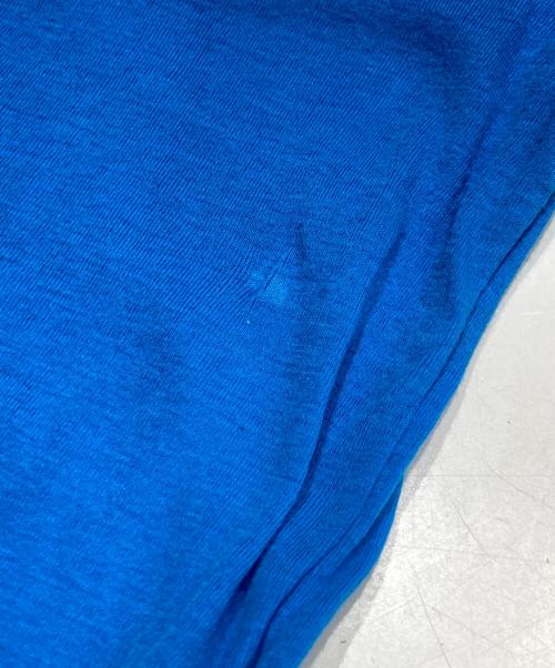 AURALEE（オーラリー）AURALEE (オーラリー) SUPER HIGH GAUGE SHEER RIB CARDIGAN ブルーの古着・服飾アイテム