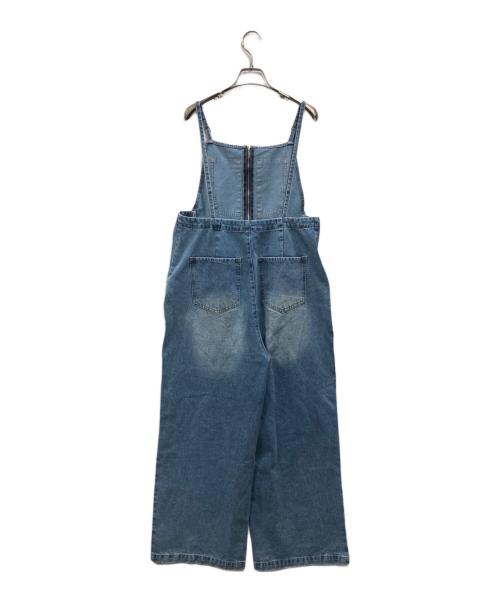 Iam（アイアム）Iam (アイアム) フロントジップストラップデザインデニムサロペット ブルー サイズ:Freeの古着・服飾アイテム