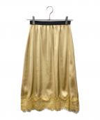machattマチャット）の古着「レースサテンスカート」｜ベージュ